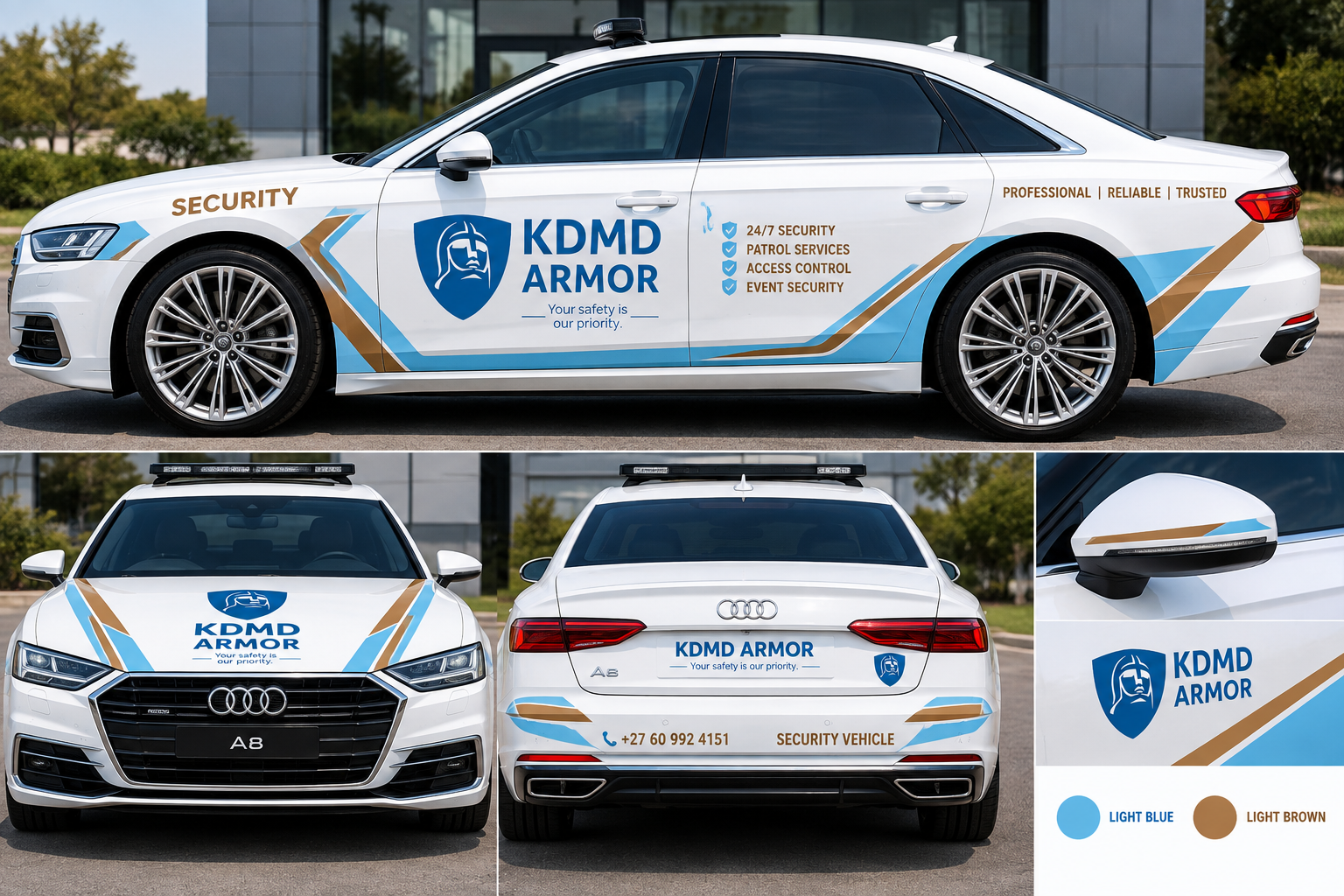 KDMD ARMOR branded patrol vehicle